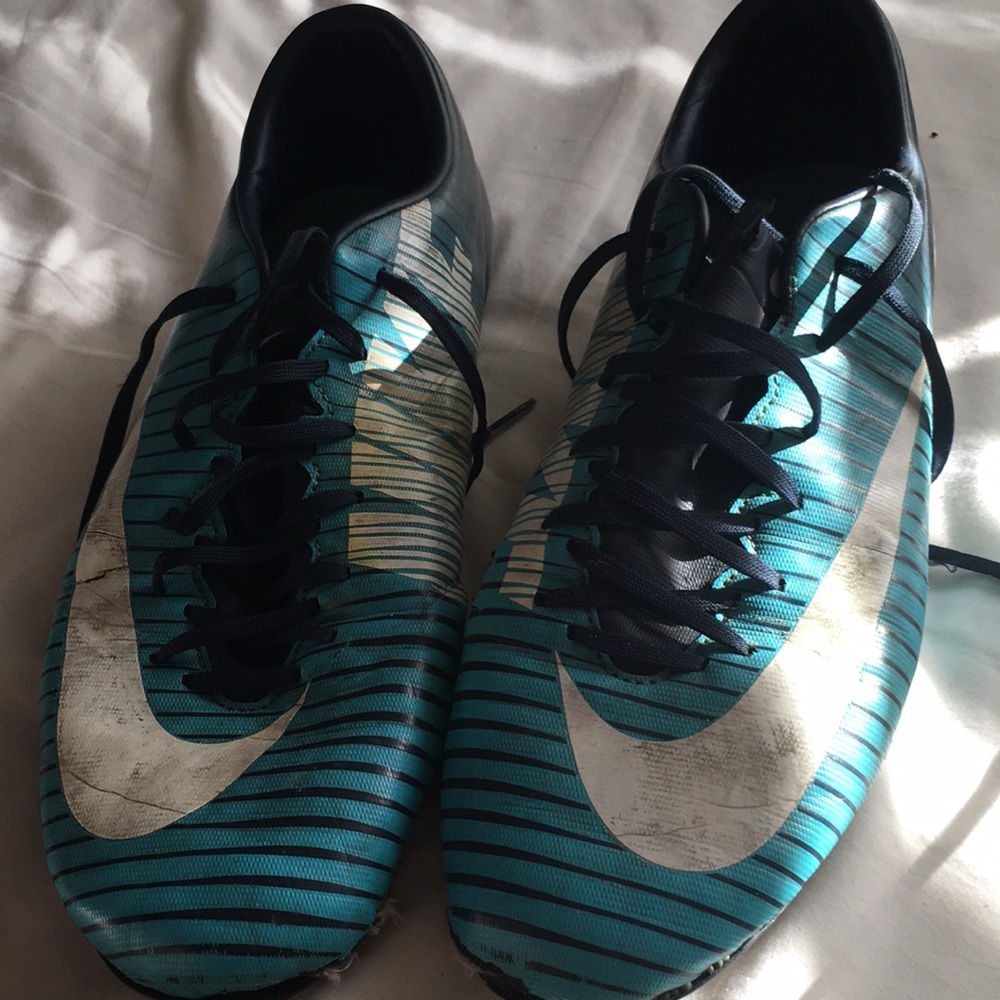 Light Blue Nike Mercurial Soccer Cleats Size 10.5 Gem